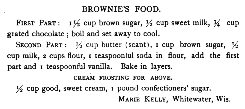 Recipe for "Brownie's Food."